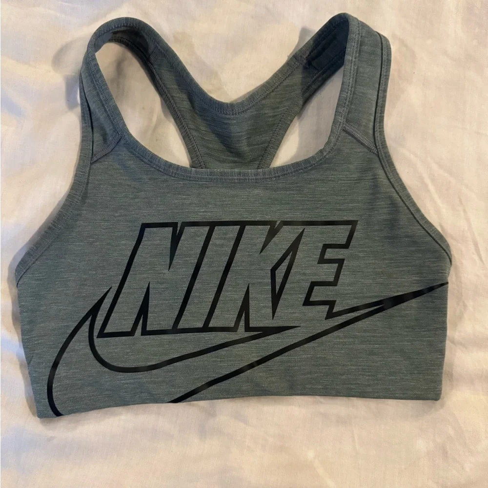 Nike Logo Gray Sports Bra